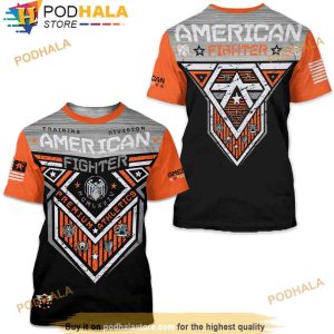 American Fighter Men's 3D Shirt Hunter Crew Neck Athletic Fit Panel Tee