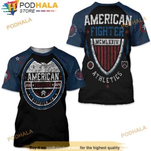American Fighter Sherman Eagle Black Athletic Fit 3D Shirt
