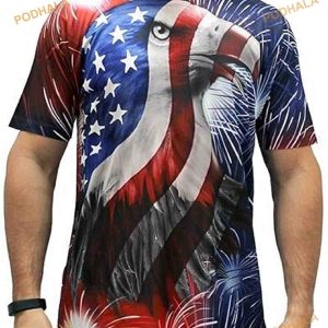 Bald Eagle In American Flag Pattern 3D Shirt - Bring Your Ideas, Thoughts  And Imaginations Into Reality Today