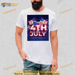 American flag and glass celebrate America’s Independence Day 4th of July Shirt
