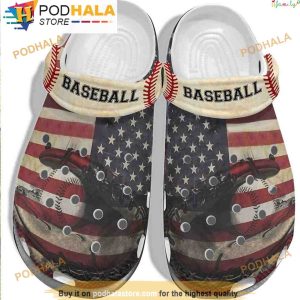 American Flag Baseball 3D Crocs, Funny Crocs