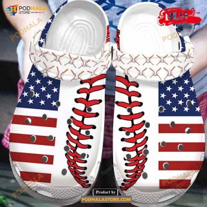 American Flag Baseball For Man And Women Crocs Classic Clog Shoes