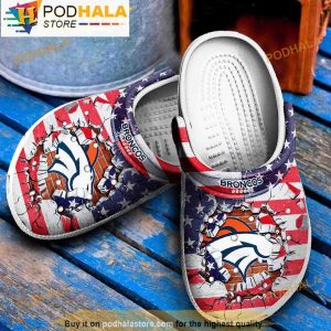 American Flag Denver Broncos 3D Crocs Clogs, Funny Crocs