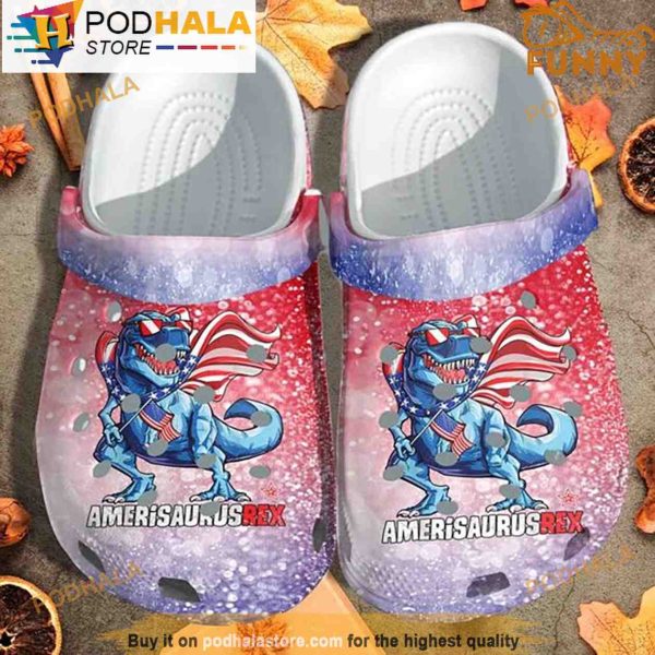 Amerisaurusrex America Dinosaur 3D Crocs, Funny Crocs