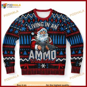 Ammo Wonderland Sweater, Ammo Ugly Xmas 3D Funny Ugly Sweater