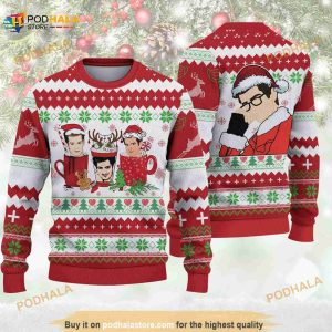 Andrewgarfieldlove Christmas Knitted Xmas Is Here Knitted Wool 3D Funny Ugly Sweater