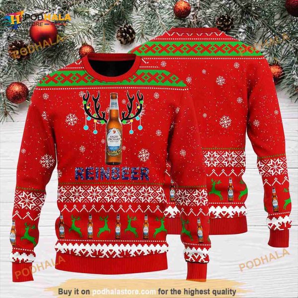 Angry Orchard Reinbeer Christmas 3D Funny Ugly Sweater
