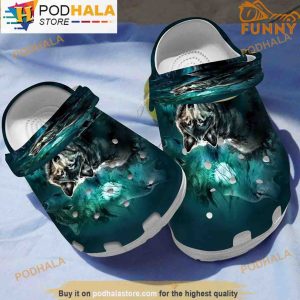 Animal Art Design Wolf 3D Crocs, Funny Crocs