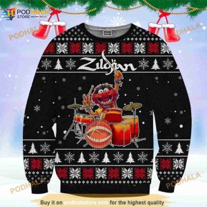 Animal Drummer The Muppets Christmas 3D Funny Ugly Sweater