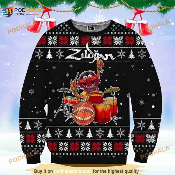 Animal Drummer The Muppets Christmas 3D Funny Ugly Sweater