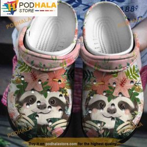 Animal In Flower Baby Sloth 3D Crocs, Funny Crocs