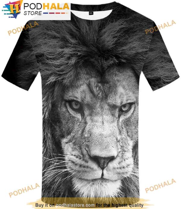 Animal Lion Printed Graphic Tee
