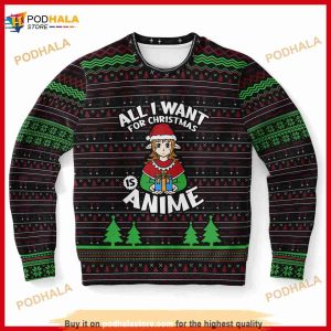 Anime 3D Ugly Sweater, I Want Anime Sweater