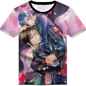 Anime Black Butler Printed 3D Anime Shirt Adult Cosplay Funny Short Sleeve Tee Tops