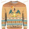 Anime Cartoon Charizard Christmas 3D Funny Ugly Sweater