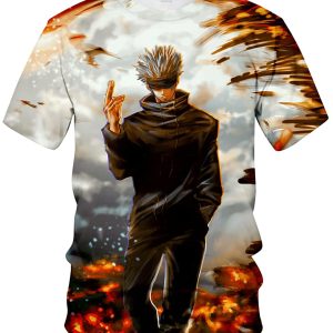 Anime Jujutsu Kaisen 3D Anime Shirt Mens Fashion Summer Short Sleeve Tees