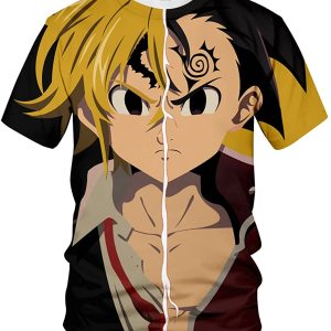 Anime Nanatsu No Taizai Meliodas 3D Anime Shirt Mens Pullover Tees