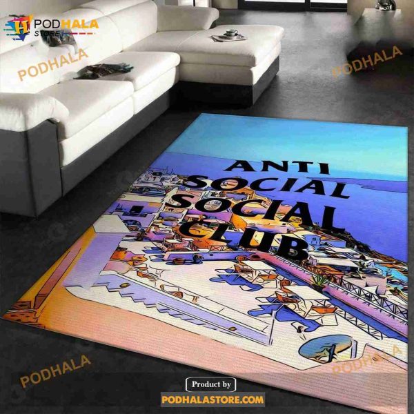 Anti Social Social Club Area Rug Living Room Rug Christmas Gift Us Decor