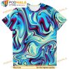 Aqua Ocean Blue Liquid Waves Swirls Psychedelic Dmt 3D Shirt