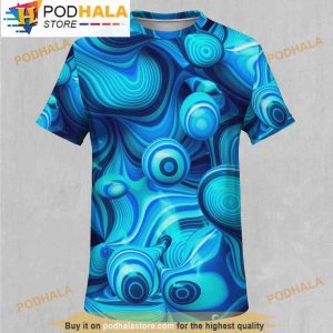 Aqua Pool Psychedelic Blue Edm Rave Festival 3D Shirt