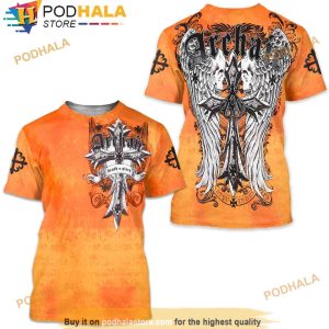 Archaic Affliction Men's 3D Shirt Lustrous Wings Skull Biker