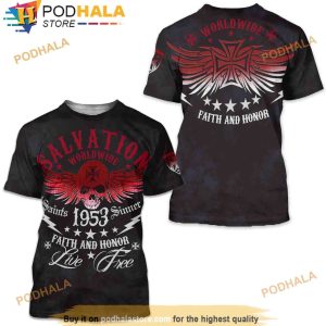 Archaic By Affliction Men's 3D Shirt Black Tide Black