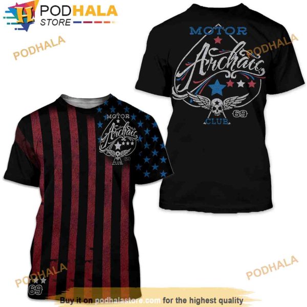 Archaic By Affliction Mens 3D Shirt Nation Regular Fit
