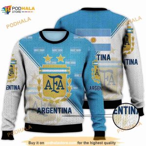 Argentina National Soccer Team, Qatar World Cup 2023 Champions Soccer Team 3D Funny Ugly Sweater