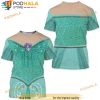 Ariel Green Inspired, The Little Mermaid Evening Costume 3D Shirt