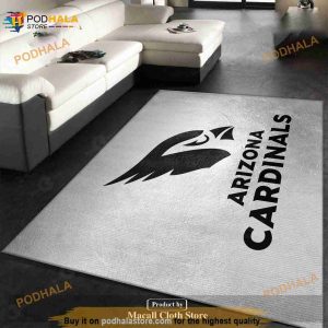 Arizona Cardinals Silver NFL Rug, Living Room Rug, Family Gift Us Decor Indoor Outdoor Rug