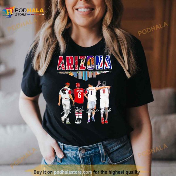 Arizona City Team Sports Player Name Signatures Shirt
