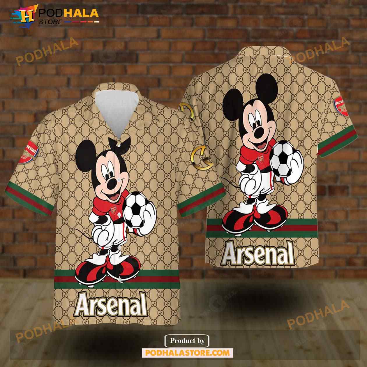 Arsenal Gucci Mickey Mixing Trending Style Funny Hawaiian Shirts Arsenal Gucci Mickey Mixing Trending Style Funny Hawaiian Shirts