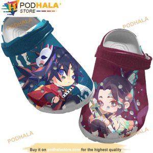 Art Demon Slayer Anime 3D Crocs, Funny Crocs