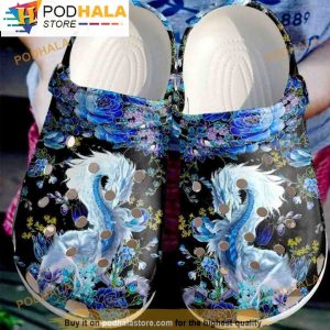 Art Dragon Flowers 3D Crocs, Funny Crocs