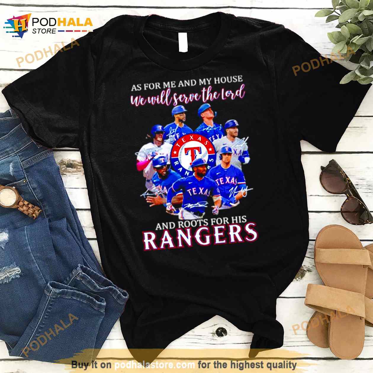 As For Me And My House We Will Serve The Lord And Roots For His Rangers Signatures Shirt As For Me And My House We Will Serve The Lord And Roots For His Rangers Signatures Shirt