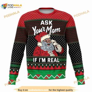 Ask Your Mom 2023 Naughty Holiday Ugly Christmas Sweater