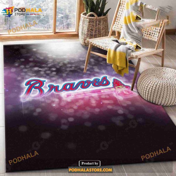 Atlanta Braves NFL Area Rug Bedroom Rug Home Decor Floor Decor