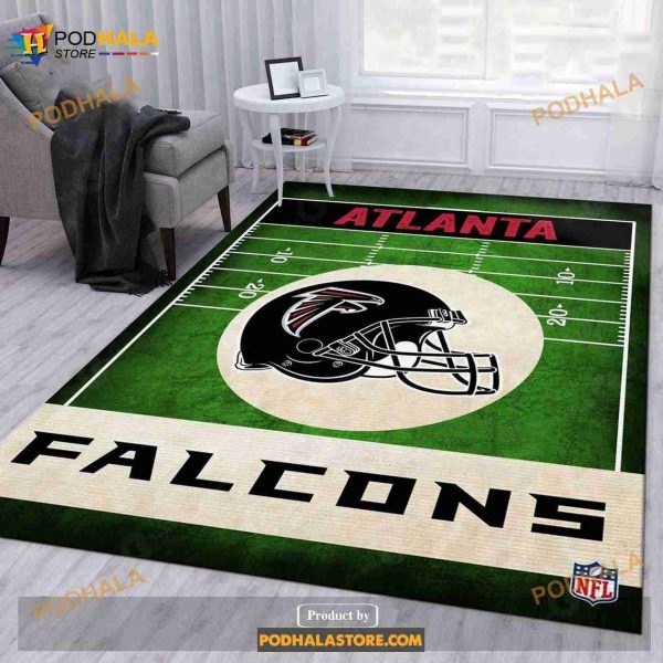Atlanta Falcons Black NFL Rug Living Room Rug Christmas Gift Us Decor, Indoor Outdoor Rugs