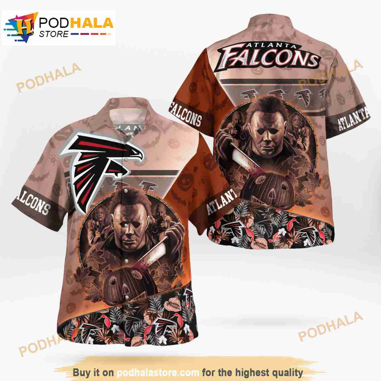 Atlanta Falcons Halloween Tropical 3D Funny Hawaiian Shirt - Bring Your  Ideas, Thoughts And Imaginations Into Reality Today