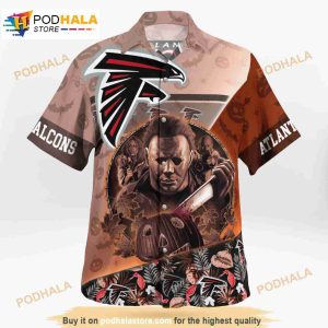 Atlanta Falcons Halloween Tropical 3d Funny Hawaiian Shirt 3