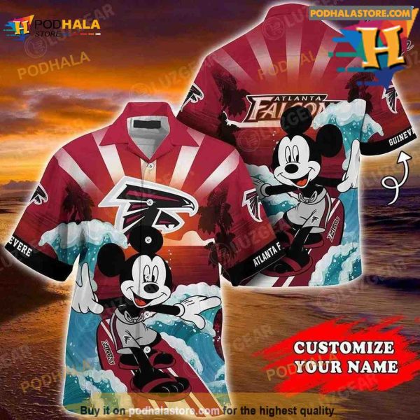 Atlanta Falcons NFL Customized Hawaiian Shirt Mickey Surfing Graphic Hot Trends