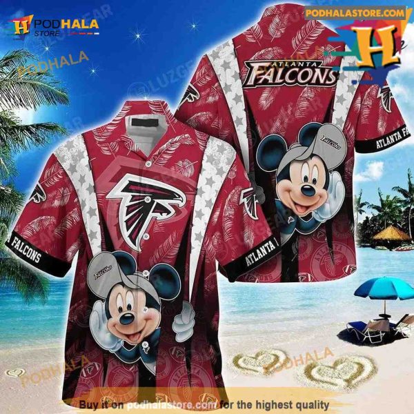 Atlanta Falcons NFL Graphic Mickey Hawaiian Shirt 3D Printed Tropical Patterns Best Gift For Fans