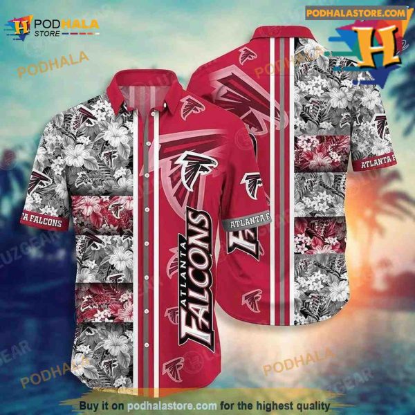 Atlanta Falcons NFL Graphic Tropical Patterns Hawaiian Shirt 3D Printed Beach Shirt Summer Gifts