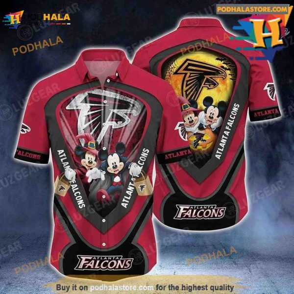 Atlanta Falcons NFL Hawaiian Shirt Graphic Mickey Halloween Night Style For Fans