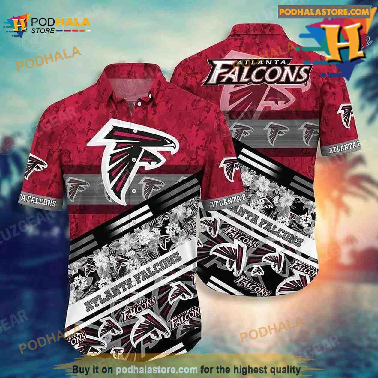 Atlanta Falcons NFL Hawaiian Shirt Graphic Tropical Patterns 3D