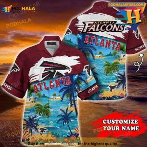 Atlanta Falcons NFL Hawaii Beach Shirt Retro Vintage Summer Button