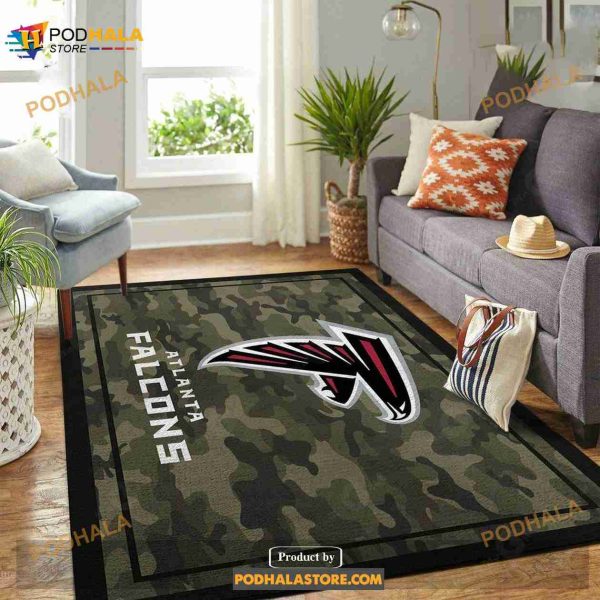 Atlanta Falcons NFL Team Logo Camo Style Nice Gift, Indoor Outdoor Rugs