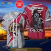 Atlanta Falcons Skull Pattern Custom Name 3D Baseball Jersey Shirt