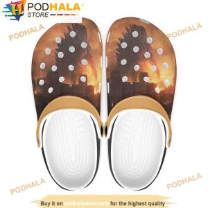 Attack City Godzilla 3D Crocs Slippers, Funny Crocs