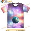 Aurora Sky Floating Earth On Lake Print 3D Shirt